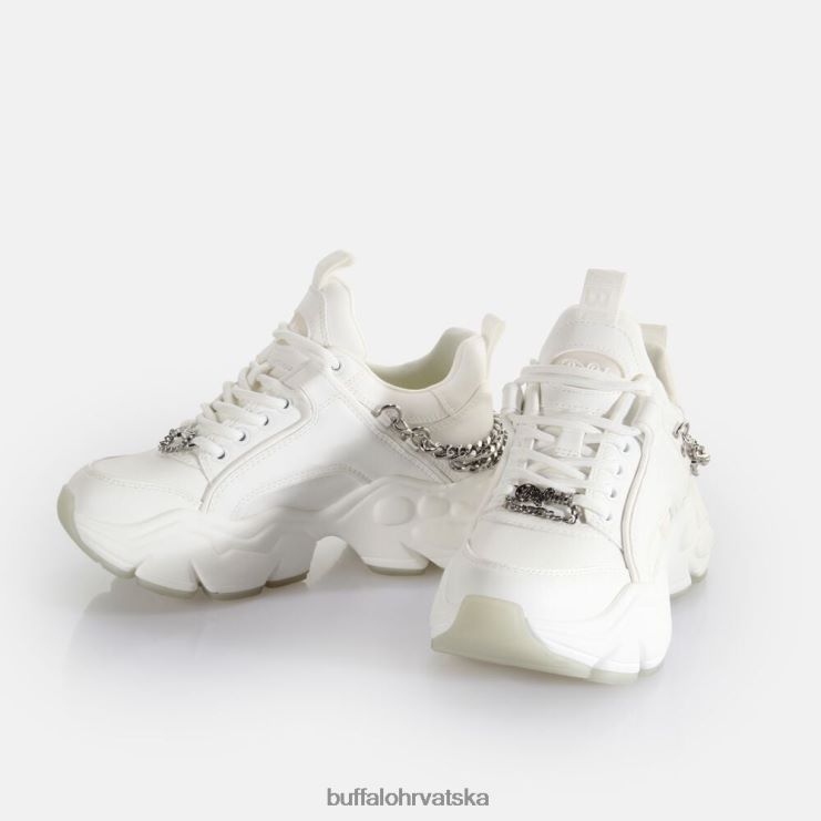 bijela/srebrna Buffalo binary chain 30 trainer trainers low veganski |tenisice TDD6T418